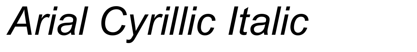 Arial Cyrillic Italic